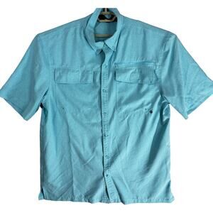 Stillwater Button Up Shirt Mens Size L Blue Short Sleeve Outdoor Casual Preppy